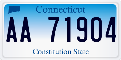 CT license plate AA71904