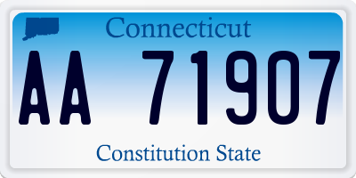 CT license plate AA71907