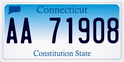 CT license plate AA71908