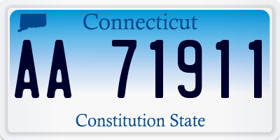 CT license plate AA71911