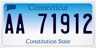 CT license plate AA71912