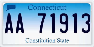 CT license plate AA71913