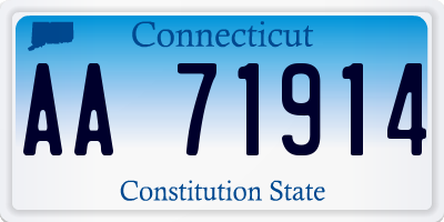 CT license plate AA71914