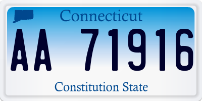 CT license plate AA71916