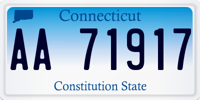 CT license plate AA71917