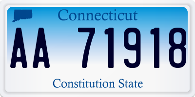 CT license plate AA71918