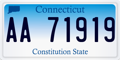 CT license plate AA71919