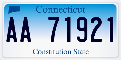 CT license plate AA71921