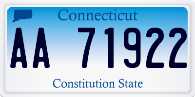 CT license plate AA71922