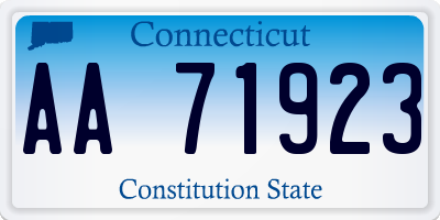 CT license plate AA71923