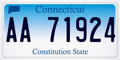 CT license plate AA71924