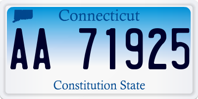 CT license plate AA71925