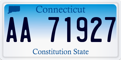 CT license plate AA71927