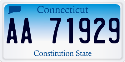 CT license plate AA71929