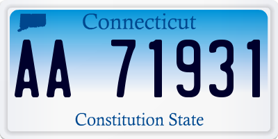 CT license plate AA71931