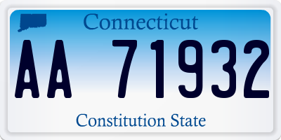 CT license plate AA71932