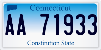 CT license plate AA71933