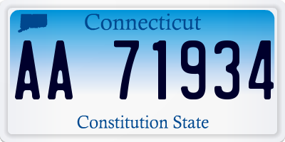 CT license plate AA71934