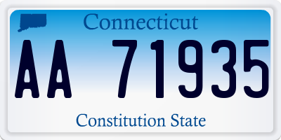 CT license plate AA71935