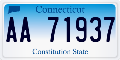 CT license plate AA71937