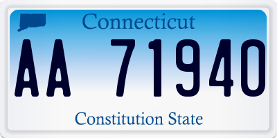 CT license plate AA71940