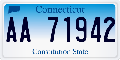 CT license plate AA71942