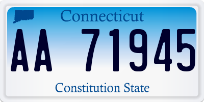 CT license plate AA71945