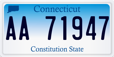 CT license plate AA71947