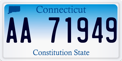 CT license plate AA71949