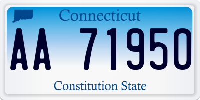 CT license plate AA71950