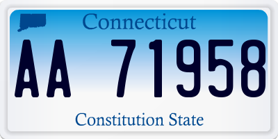 CT license plate AA71958