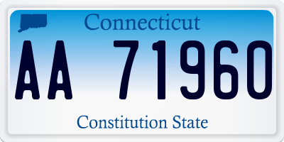 CT license plate AA71960