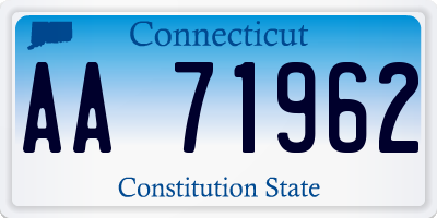 CT license plate AA71962