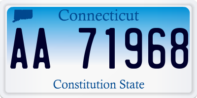 CT license plate AA71968