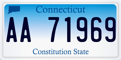 CT license plate AA71969