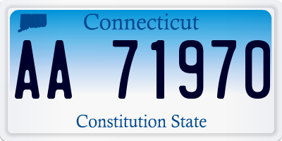 CT license plate AA71970