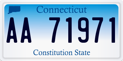 CT license plate AA71971