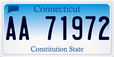 CT license plate AA71972