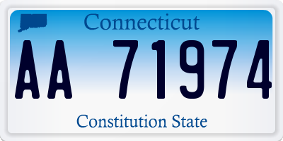 CT license plate AA71974