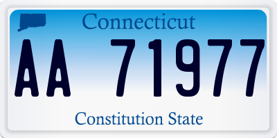 CT license plate AA71977