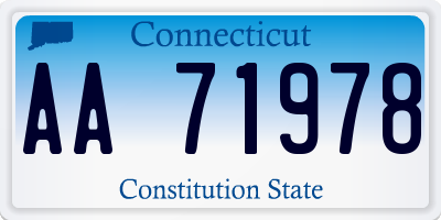 CT license plate AA71978