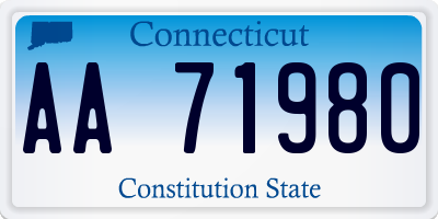 CT license plate AA71980