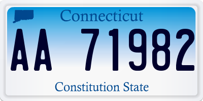 CT license plate AA71982