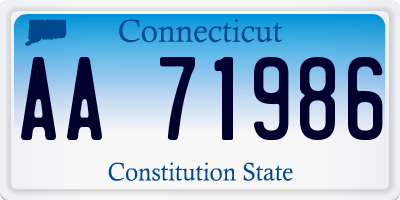 CT license plate AA71986