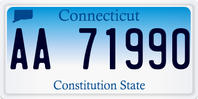 CT license plate AA71990