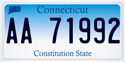 CT license plate AA71992