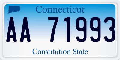 CT license plate AA71993