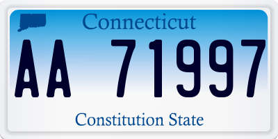 CT license plate AA71997