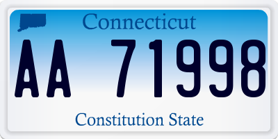 CT license plate AA71998