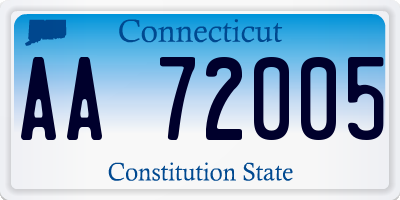 CT license plate AA72005